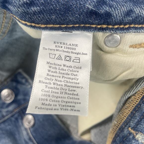 Everlane The Curvy 90's Cheeky Straight Jeans Women's Size 30 Button Fly - Picture 6 of 14